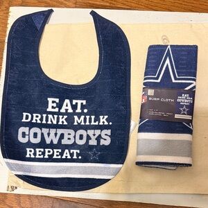 Wincraft Blue Cowboys Bib and Burp Cloth Set